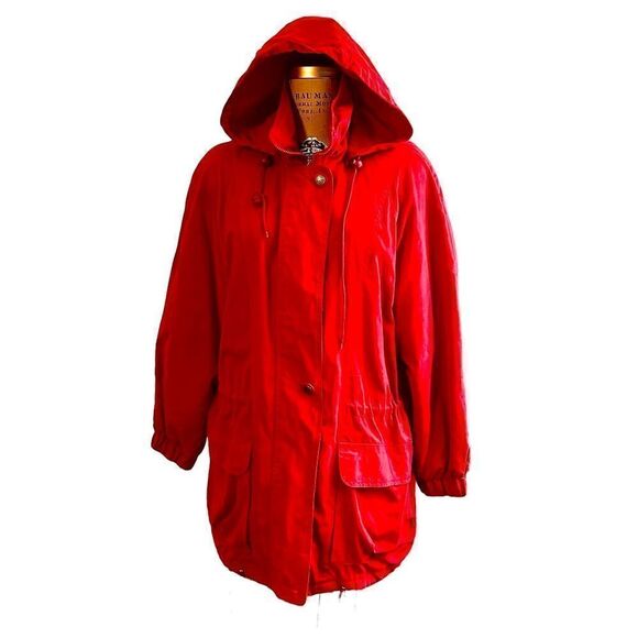 Vintage Men’s  Forecaster Red Rain jacket detachable hood size X small - Picture 1 of 12
